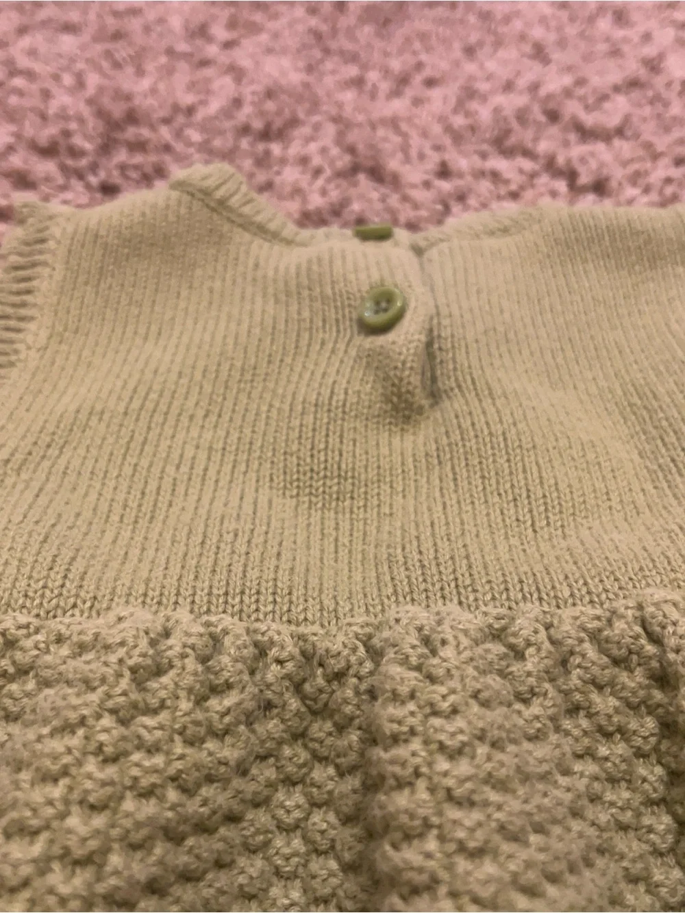 Gymboree Olive Green Knit Sleeveless Dress with Colorful Buttons